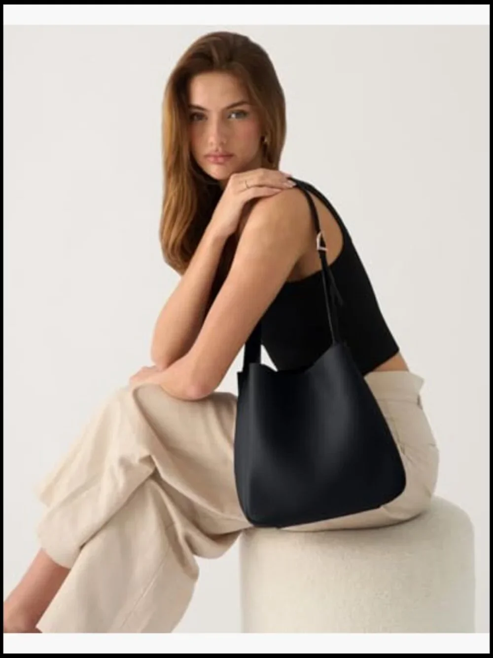 Slouchy Hobo Bag Medium Shoulder Tote Vegan Leather Tote Purse Handbag